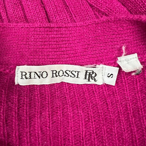 Vintage Lambswool & Angora Hair Ribbed Knit Cardigan Sweater Puffed Poof Sleeves - Picture 5 of 7